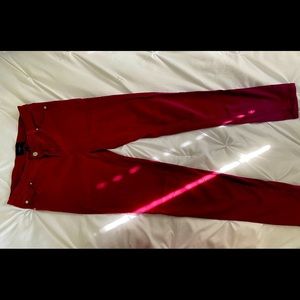 Celebrity pink Burgundy mid rise skinny jeans